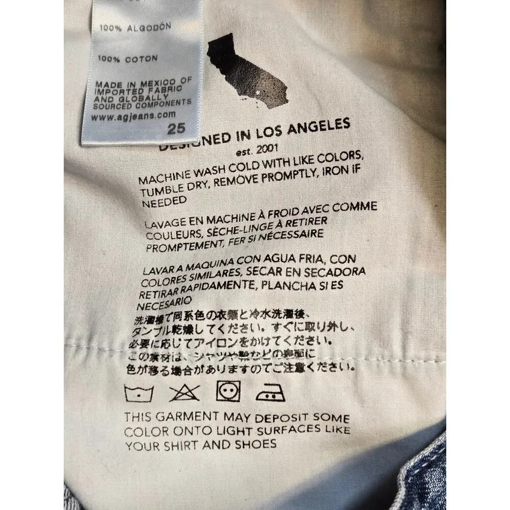 AGOLDE Parker High Rise Relaxed Cutoff Denim Shorts Blue Size 25